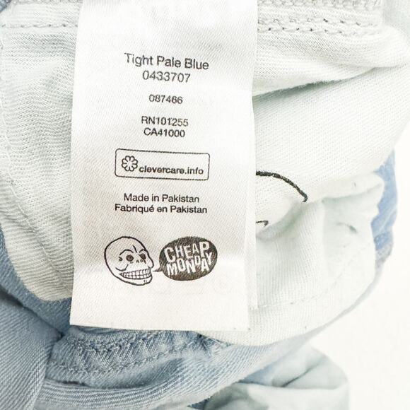 Cheap Monday Tight Pale Bllue Light Wash Skinny Denim Jeans Size 34 x 32 - Picture 7 of 9